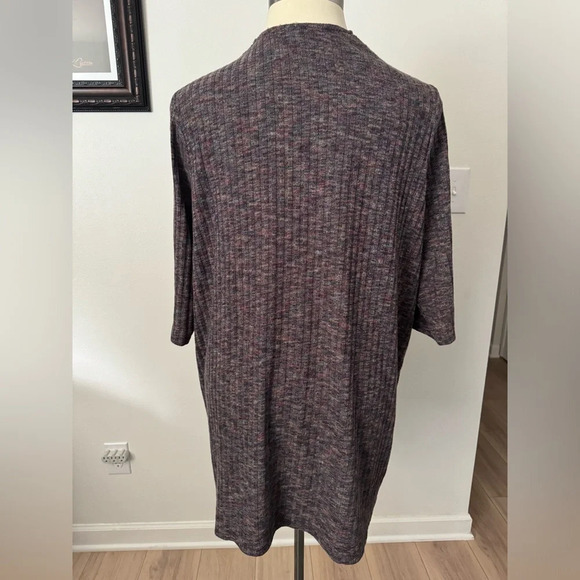 Lane Bryant Grey Marl Duster Over Piece Sweater Cardigan Size 22/24 - Picture 3 of 5